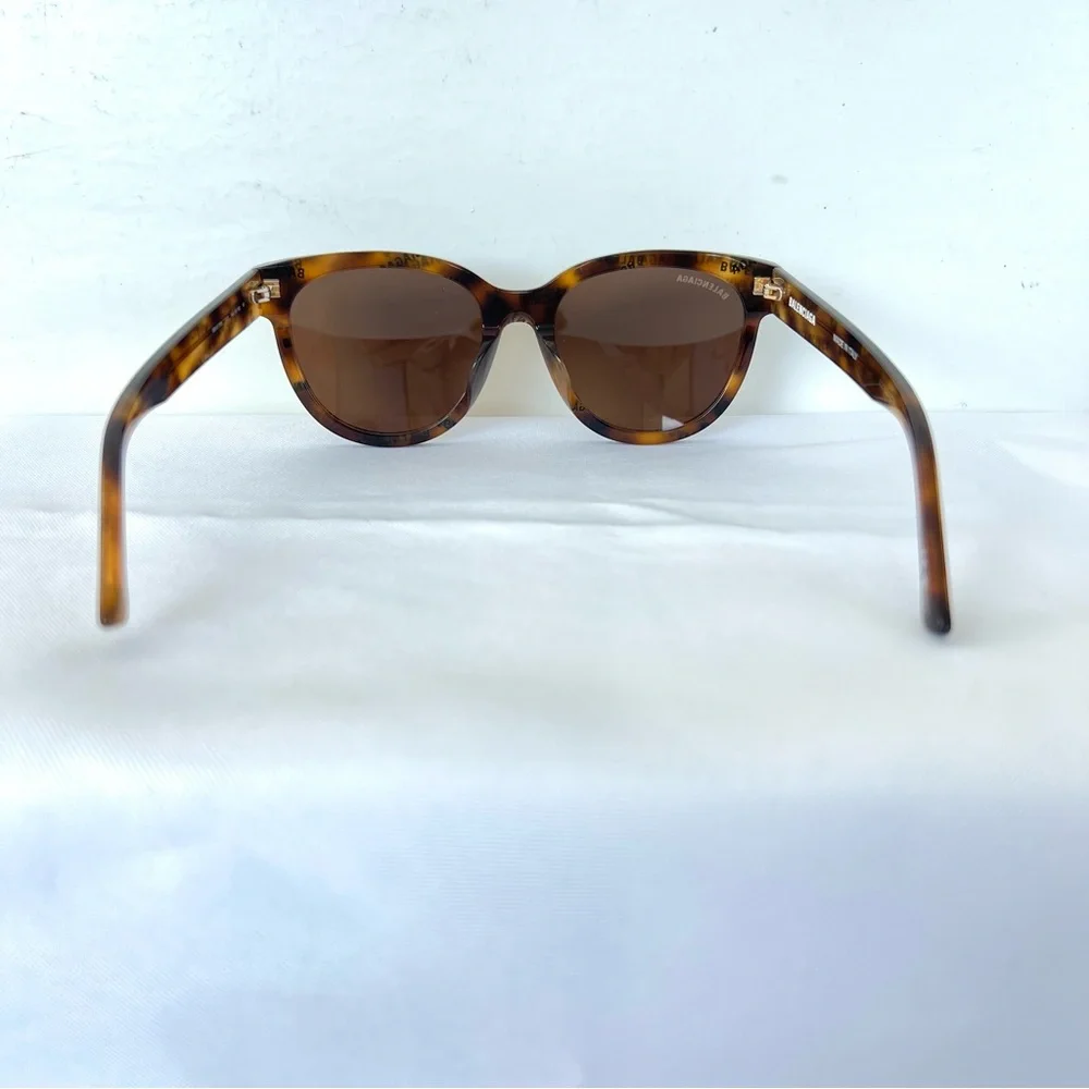 BALENCIAGA BB0077SK Brown Lens Cat Eye Shape Dark Havana Frame Sunglasses NWB #2